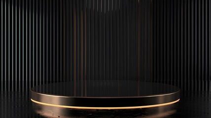 Luxury 3d podium stage for product display with lighting decoration realistic background, generative ai