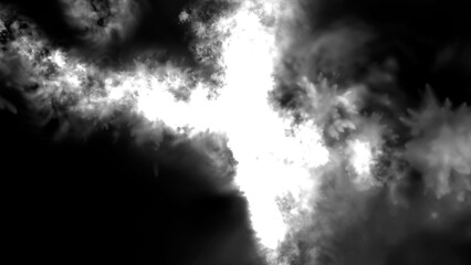 silhouette of a person in a smoke