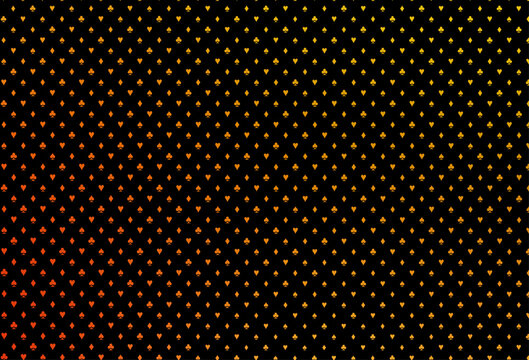 Dark yellow, orange vector cover with symbols of gamble.