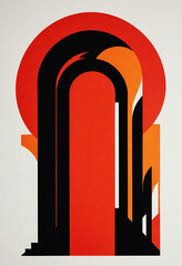 Fototapeta premium illustrazione con elementi geometrici a tema astratto contemporaneo