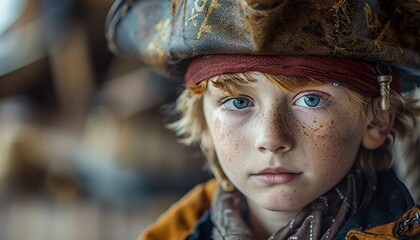 Obraz premium Little boy dressed as pirate 