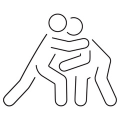 struggle icon isolated on white background, vector illustration.