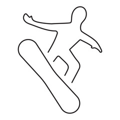 snowboard icon isolated on white background, vector illustration.