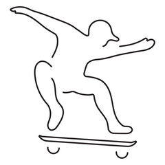 skateboard icon isolated on white background, vector illustration.