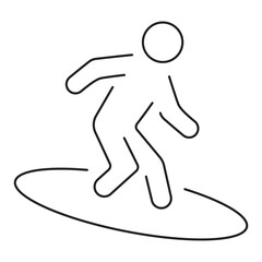 surfing icon isolated on white background, vector illustration.