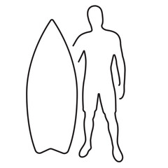 surfing icon isolated on white background, vector illustration.