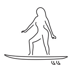 surfing icon isolated on white background, vector illustration.
