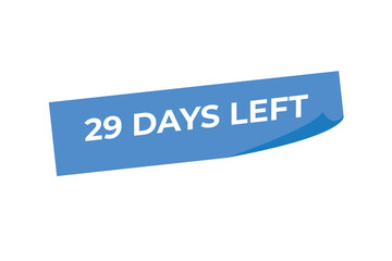 29 days to go countdown template. 29 day Countdown left days banner design. 29 Days left countdown timer
