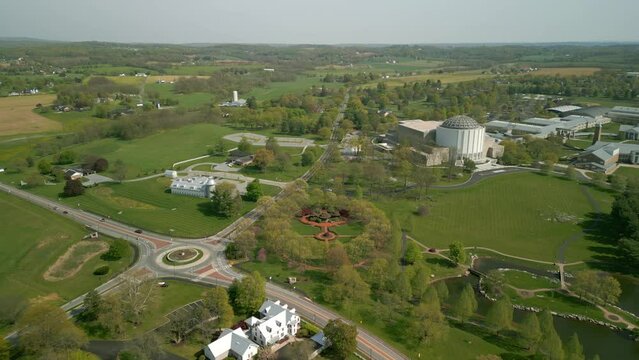 Founders Hall and Milton Hershey School. Aerial drone view.