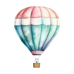 Air Balloon Isolated Detailed Watercolor Hand Drawn Painting Illustration