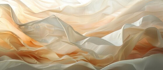 Softly undulating waves in pastel colors, creating a soothing and elegant abstract background with a sense of calm and serenity.