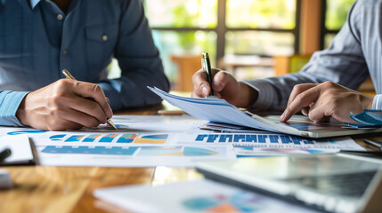 An image of a constructive performance review session between a supervisor and an employee, showcasing accountability in evaluating and improving work performance