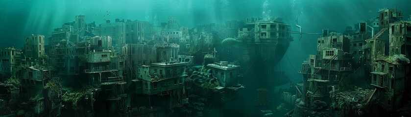 The image shows an underwater city.