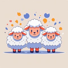 Naklejka premium a cute style illustration sheep