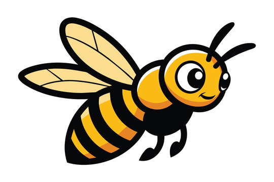 recommend clip art: Solid color flying honey bee bumblebee character vector design