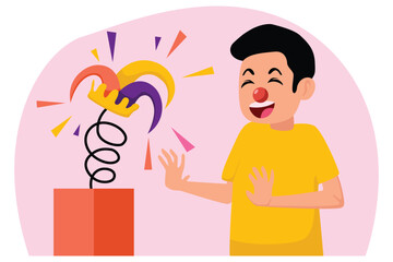 April Fools Flat Illustration Design