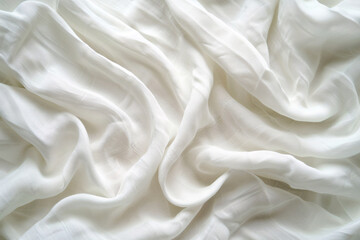 Obraz premium Close up of white cotton fabric texture with copy space