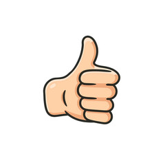 Basic thumbs up isolated on transparent background