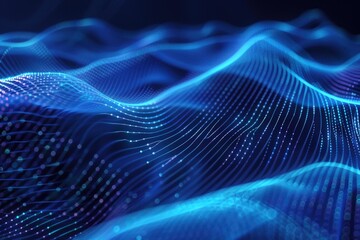 Naklejka premium Close up of a wave of blue light, perfect for abstract backgrounds