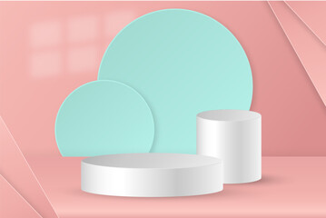 3d podium pastel color design