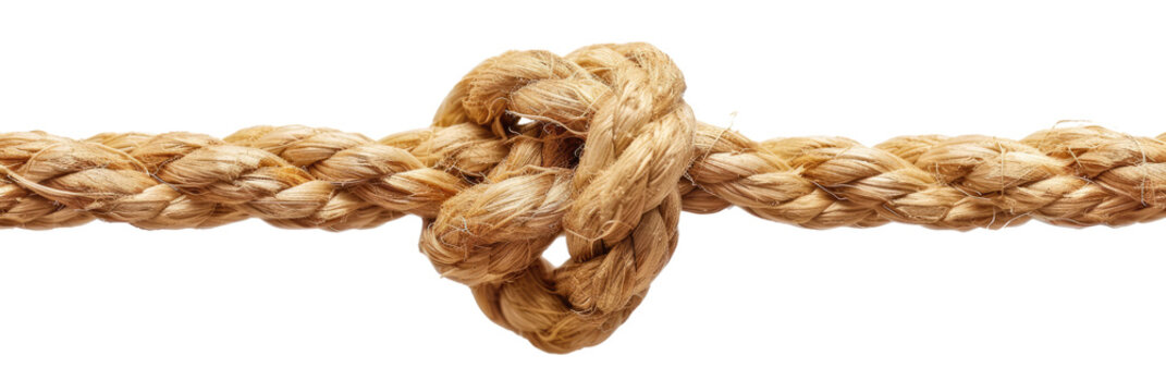 rope with knot isolated on white or transparent png