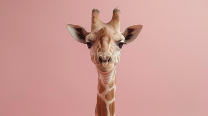 Obraz premium Cute giraffe holding blank white sign
