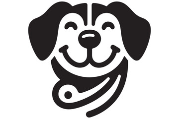 smile dog design black silhouette isolated on white background Vector