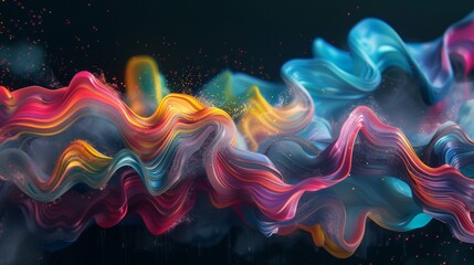 Abstract waves of color dance in a digital symphony