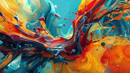 A vibrant dance of colors in liquid artistry
