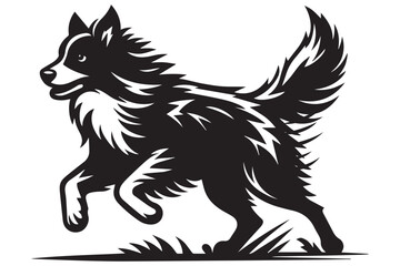 runing dog design black silhouette isolated on white background Vector