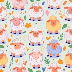 Fototapeta premium Graphic of a goat pattern 