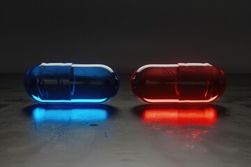 Medication pills arranged neatly on a table, suitable for medical or healthcare concepts