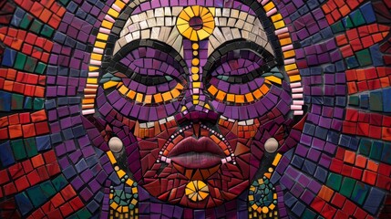 Mosaic Tribal Style with Lavender Background