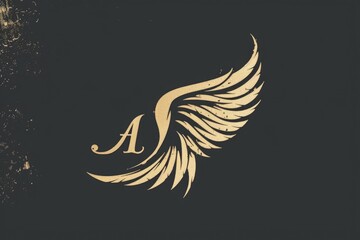 Stylish black and gold logo design, perfect for luxury brands or aviation companies