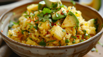 rice with chicken or vegatable