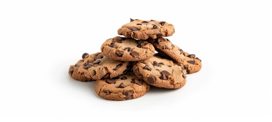 Delicious Chocolate Chip Cookies Stack – Isolated on White