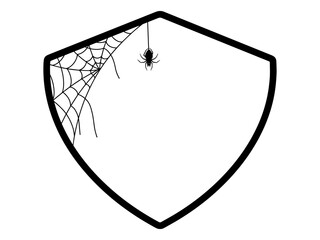 Halloween Frame Background with Spider Webs
