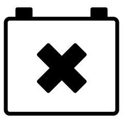 Fototapeta premium Calendar vector icon with cross symbol. Delete event or wrong date. Cancel appointment concept.