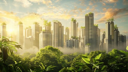 City dedicated to sustainable engineering and environmental responsibility. Urban development, implementing innovative green engineering projects