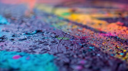 Obraz premium Close-up on marking spray paint on ground, vibrant color, clear text, detailed