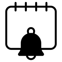 Event notification icon vector illustration. Calendar with bell symbol.