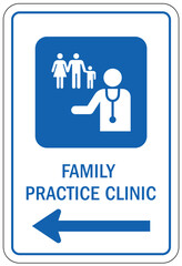 Family practice clinic sign