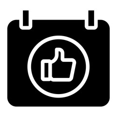 Obraz premium calendar with thumb up icon