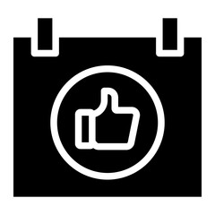 calendar with thumb up icon