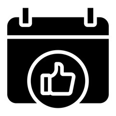 calendar with thumb up icon
