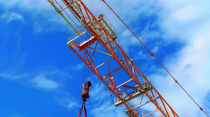 Close-up of a crane lifting a structural panel, detailed rigging and safety checks 