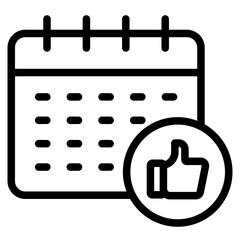 calendar with thumb up icon
