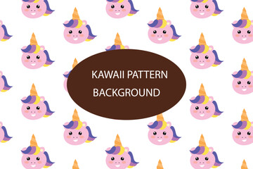 Kawaii animal pattern background design.  baby bear summer pattern background. for newborn apparel, textiles and wallpaper Vector illustration