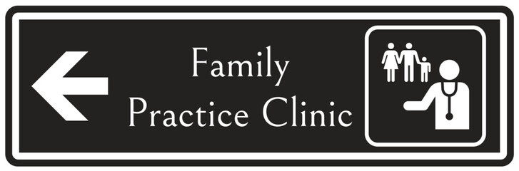 Family practice clinic sign