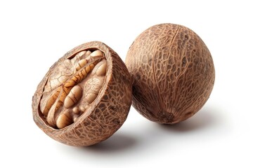 Fresh whole walnuts on a clean white surface, perfect for food and nutrition concepts